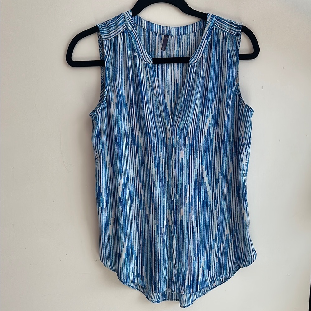Blue Striped Sleeveless Top